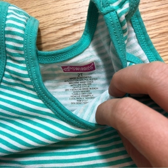 2T Girls Dress Bundle Denim Leopard Print Pineapple Watermelon Striped Pink - Picture 9 of 9